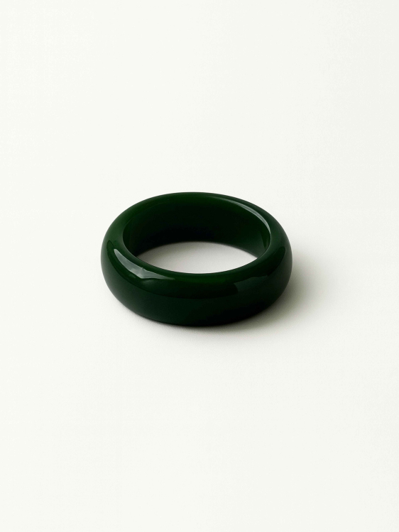 Green agate stone ring 5241