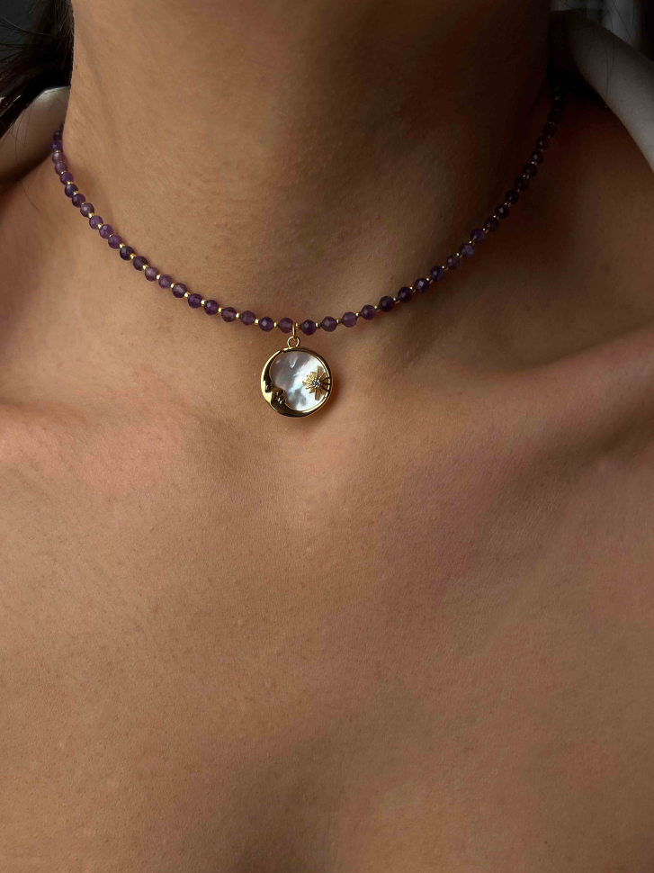 Choker aus natürlichen Amethyst D5091