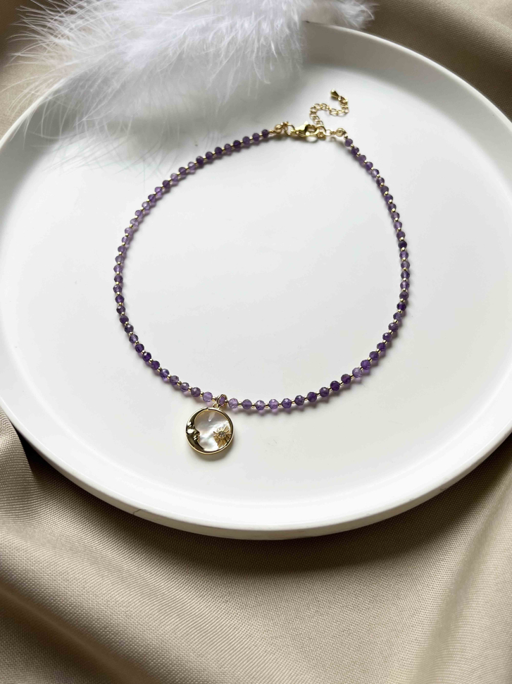 Choker aus natürlichen Amethyst D5091