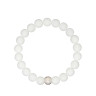 Armband aus weißem Jadeit mit Silber D4596