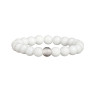 Armband aus weißem Jadeit mit Silber D4596