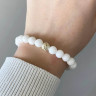 Armband aus weißem Jadeit mit Silber D4596