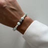 Perlen- und Angelit-Armband D5034