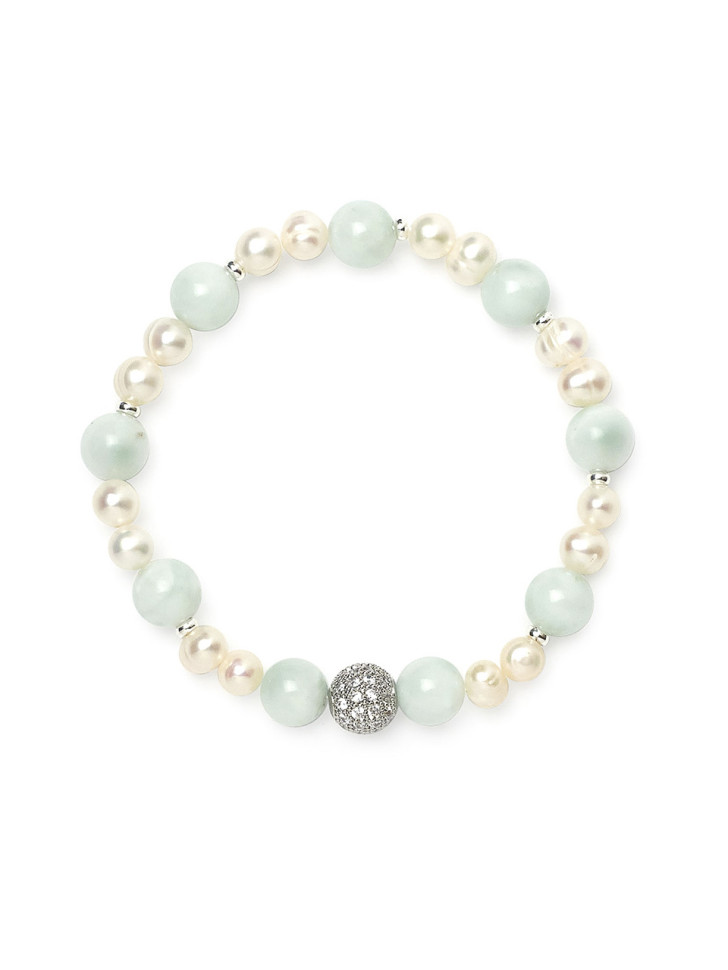 Perlen- und Angelit-Armband D5034