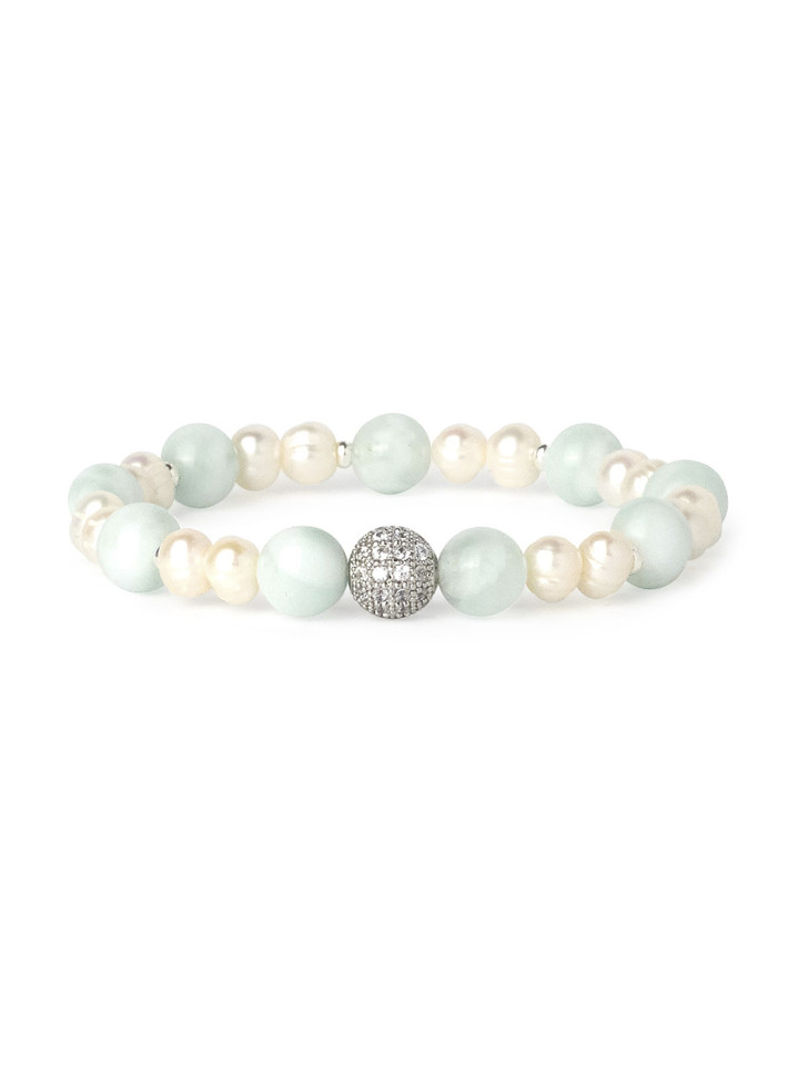 Perlen- und Angelit-Armband D5034