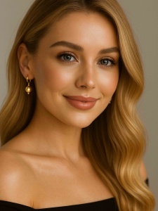 Golden ball earrings 5476