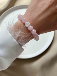 Lebijou Pink Quartz Bracelet with Mountain Crystal 4494