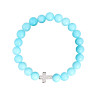 Armband aus blauem Achat mit Kreuz D4515