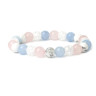 Armband aus natürlichen Quarz-, Aquamarin- und Bergkristallsteinen D4518