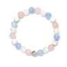 Armband aus natürlichen Quarz-, Aquamarin- und Bergkristallsteinen D4518