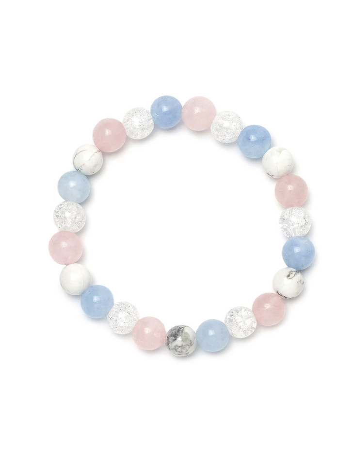 Armband aus natürlichen Quarz-, Aquamarin- und Bergkristallsteinen D4518