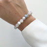 Armband aus natürlichen Quarz-, Aquamarin- und Bergkristallsteinen D4518