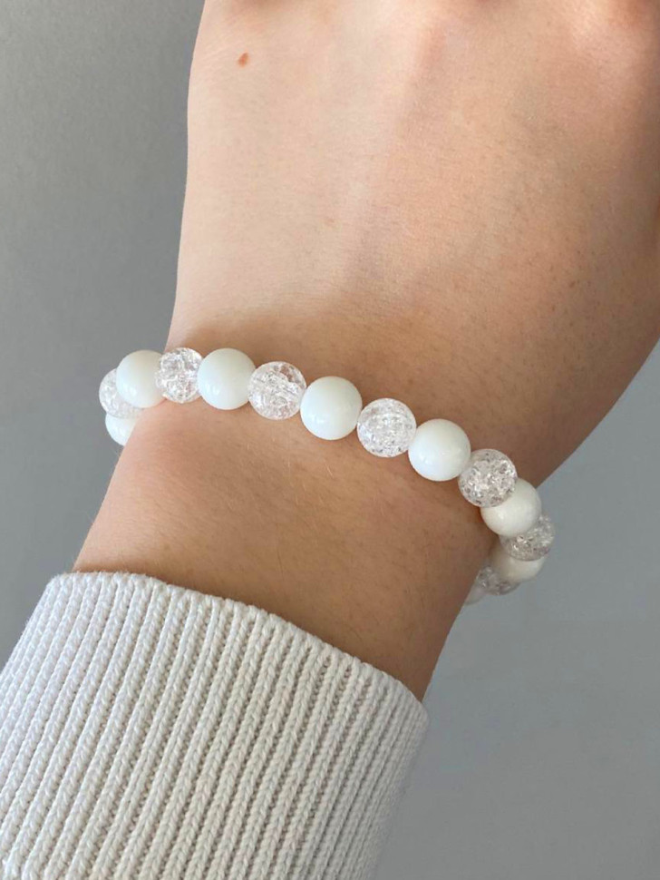 Armband aus Jadeit und Kristall D4902