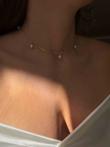 Goldkette mit Perlen 5559