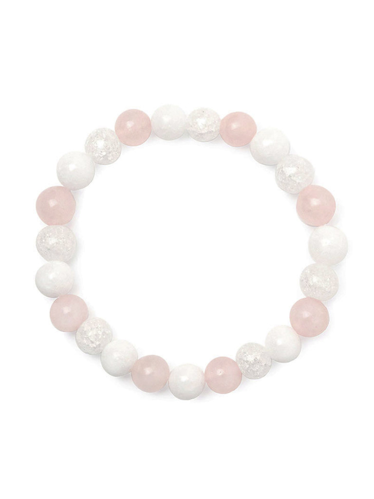 Armband aus natürlichen Jade-, Quarz- und Bergkristallsteinen D4519