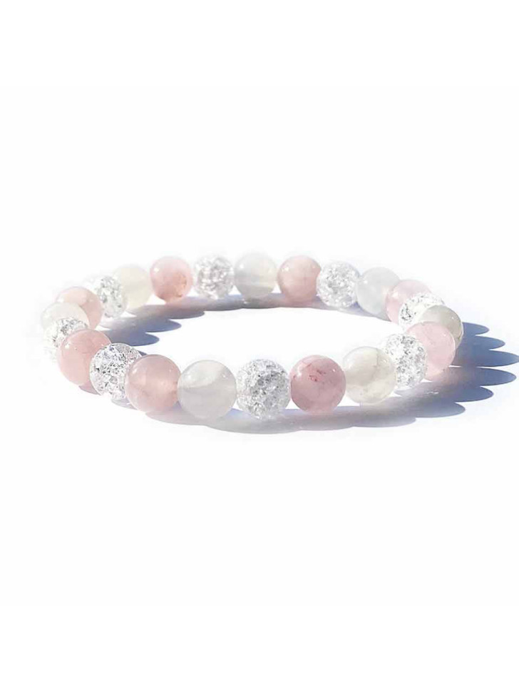 Armband aus natürlichen Jade-, Quarz- und Bergkristallsteinen D4519