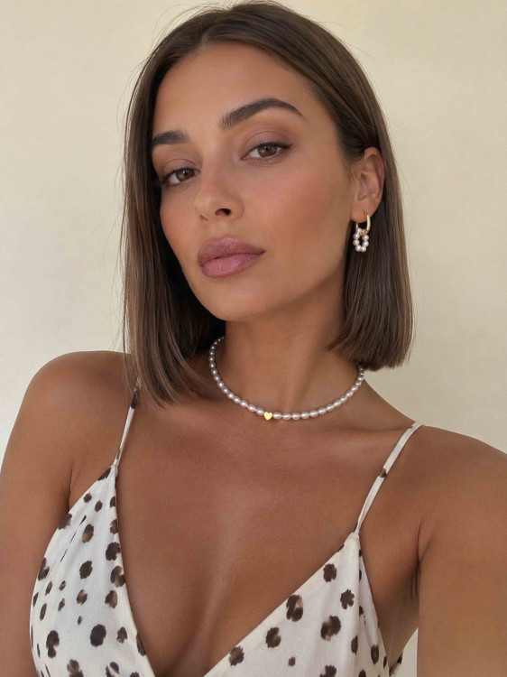 Choker aus natürlichen Perlen mit Herz 5176