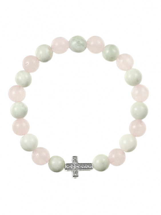Rose Quartz and Jade Bracelet 5246