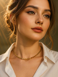 Heart-shaped hematite choker 5618 by Lebijou