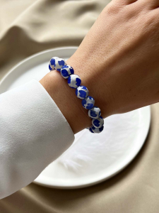 White and Blue Agate Bracelet 5060
