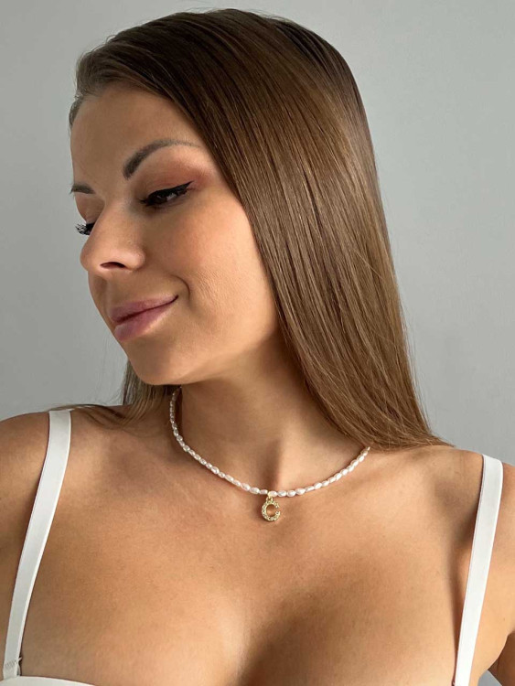 Choker mit Buchstabe C (5372)