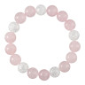Rosa Quarz-Armband mit Bergkristall D4494