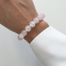 Rosa Quarz-Armband mit Bergkristall D4494