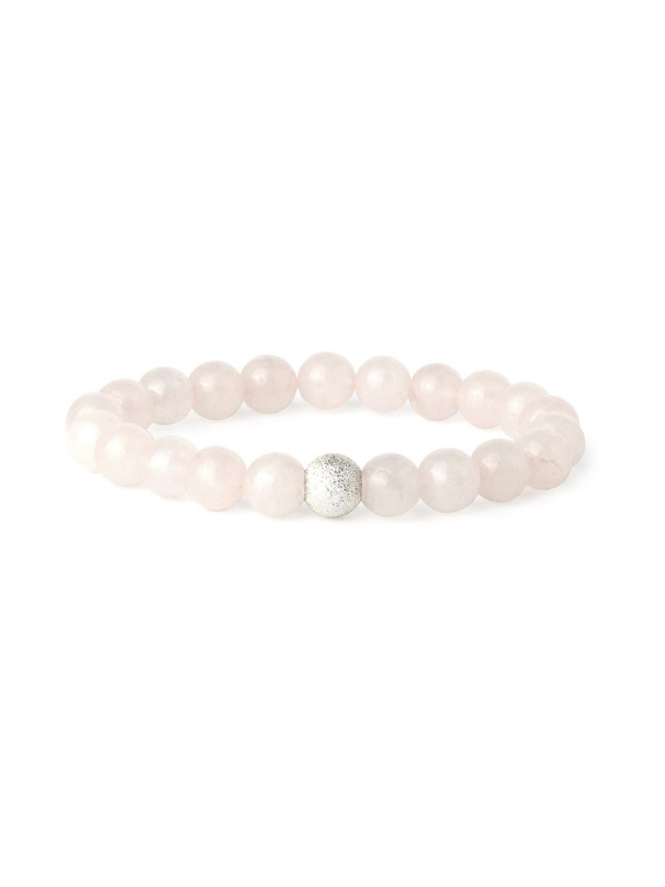 Rosa Quarz-Armband mit Silber D4598