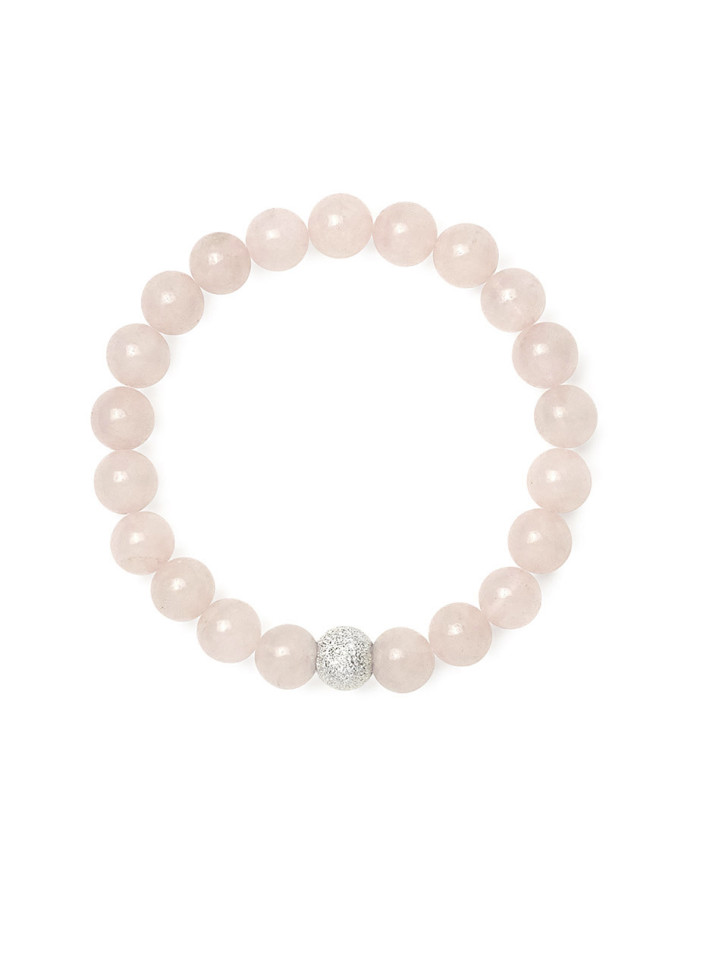 Rosa Quarz-Armband mit Silber D4598
