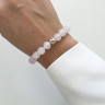 Rosa Quarz-Armband mit Silber D4598