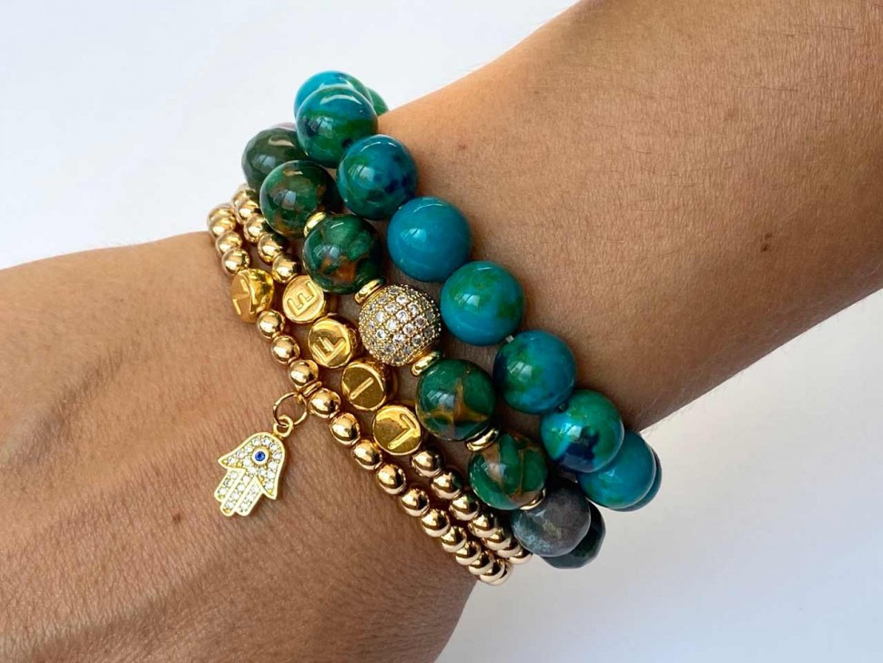 Handgefertigte Armbänder aus natürlichen Steinen D4769