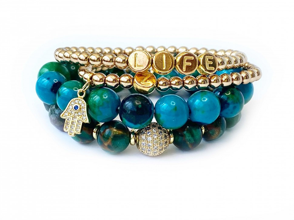 Handgefertigte Armbänder aus natürlichen Steinen D4769