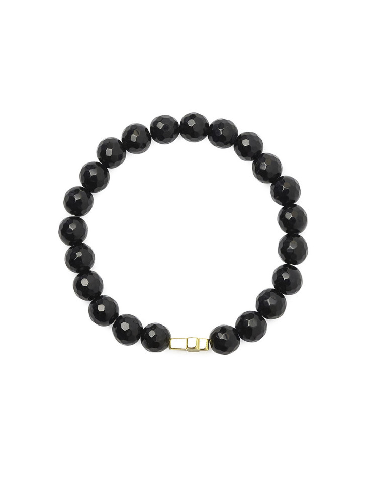 Armband aus schwarzem Achat D4796