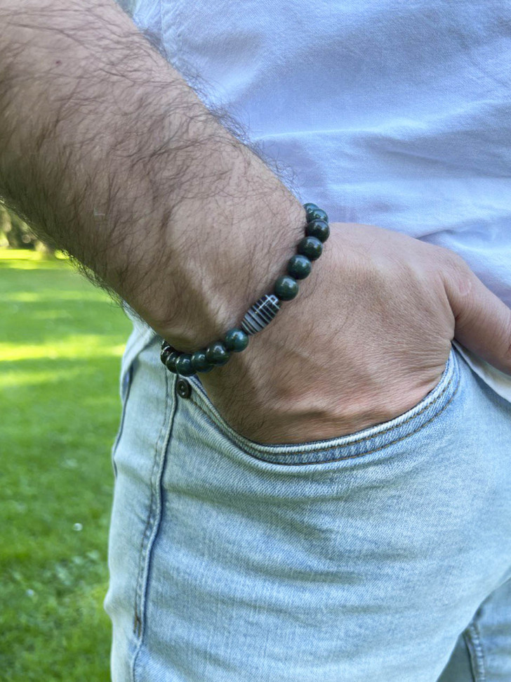 Herrenarmband aus Apatitstein D4683