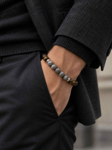 Herrenarmband aus Jade und Tigerauge 4504