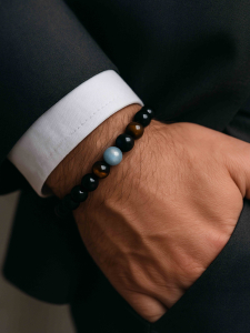 Men's bracelet with aquamarine 4505