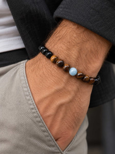 Herrenarmband mit Aquamarin 4505