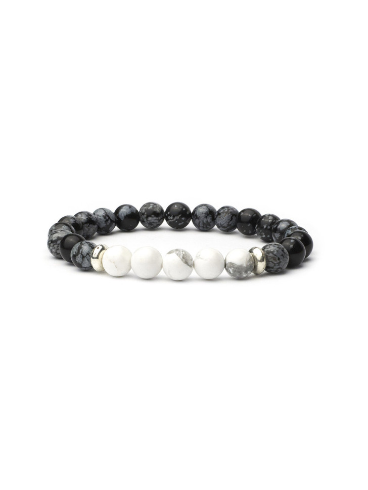 Herrenarmband aus Obsidian D4507