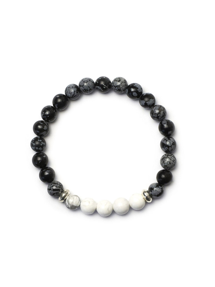 Herrenarmband aus Obsidian D4507