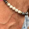 Herrenarmband aus Obsidian D4507