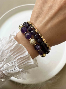 Set of natural amethyst bracelets 4615