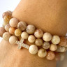 Set von Sonnenstein- und Zirkonia-Armbändern aus natürlichen Steinen D4633