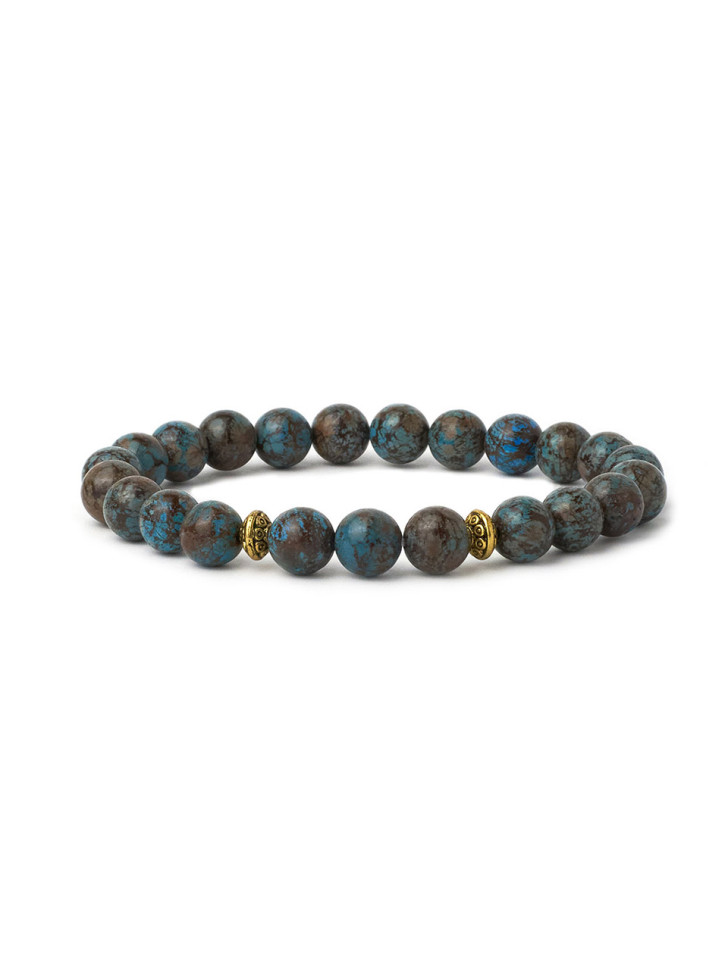 Herrenarmband aus blauer Jade D4672
