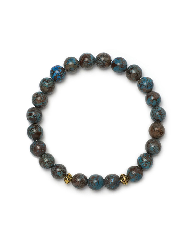 Herrenarmband aus blauer Jade D4672