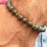 Herrenarmband aus blauer Jade D4672