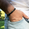 Herrenarmband aus grüner Jade D4916