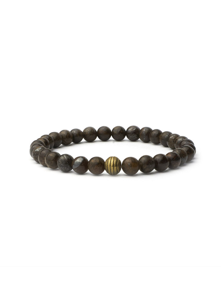 Herrenarmband aus Bronzitsteinen D4536