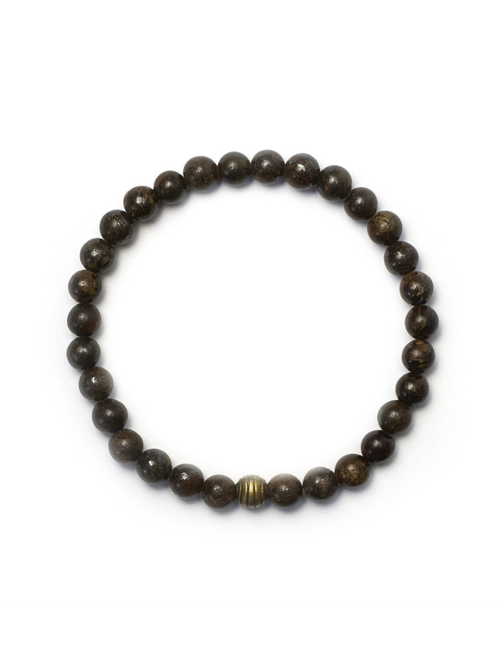 Herrenarmband aus Bronzitsteinen D4536