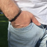 Herrenarmband aus Bronzitsteinen D4536