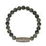 Herrenarmband aus Jade, Kambaba und Dzi-Perle D4897